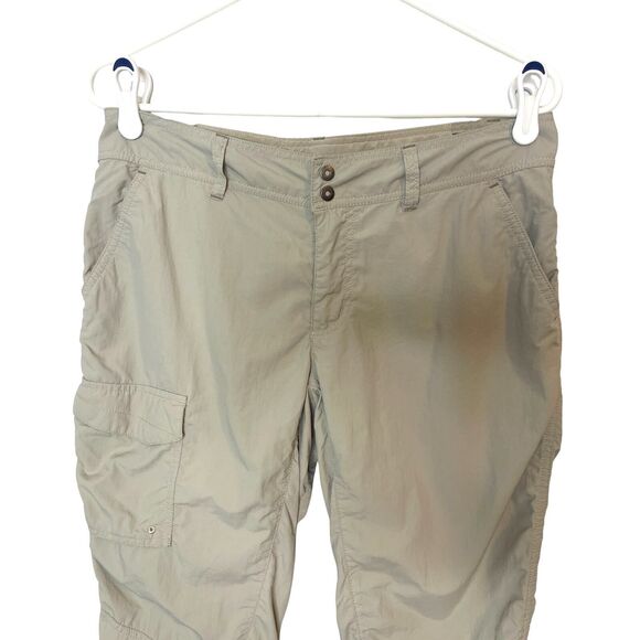 Columbia Women's Khaki Cargo Capris with Button Adjustable Waist Size 8 - Picture 3 of 15